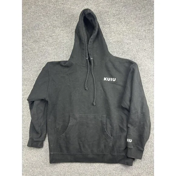 KUIU Hoodie Mens Large Black Pullover Fleece Sweatshirt Hunting Graphic Logo - Picture 1 of 7